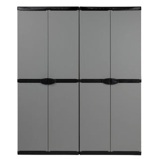 Modularer Kunststoffschrank 'Armadio' 2er Set - Universalschrank 3 Böden + Spindschrank mit Freifach
