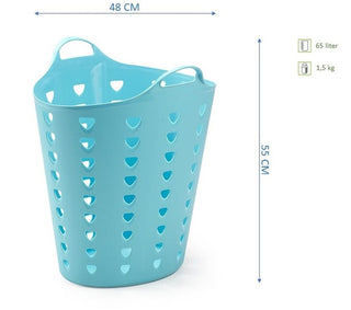 4 x Flexibler Tragekorb 65 Liter in Hellblau