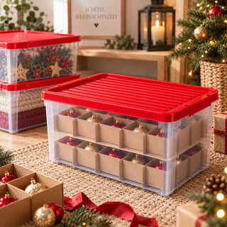 X-Mas Box mit Einteilern und abschließbarem Deckel - 2 Stück