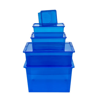 Boxen-Set 5tlg. in Transparent Blau : Größe XS bis XL