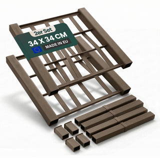 Set: 2 x Spalierrückwand - Schmal - 34 x 34 cm - mit 2 Verbindern und Abdeckkappen für 'Ethica' (Farbe wählbar)