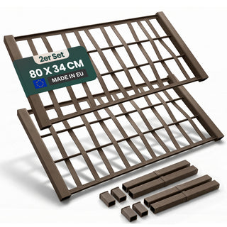 Set: 2 x Spalierrückwand - Breit - 80 x 34 cm - mit 2 Verbindern und Abdeckkappen für 'Ethica' (Farbe wählbar)