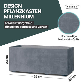 Pflanzkübel 'Millennium' 23 Liter, rechteckig in Grau