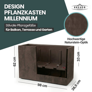 XXL Sichtschutz Pflanzkasten 'Millennium Fence' in Braun (3 Stück)