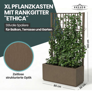 Set: 2 x XL SPALIER 'Ethica' - 80 x 36 x 140 cm - in Struktur Optik - breite Version - in Taupé
