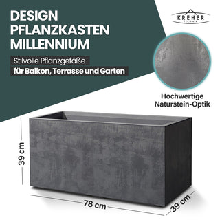 XL Pflanzkübel 'Millennium' 73 Liter, rechteckig in Anthrazit