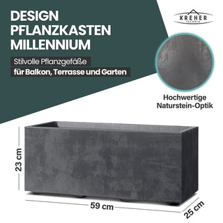 Pflanzkübel 'Millennium' 23 Liter, rechteckig in Anthrazit
