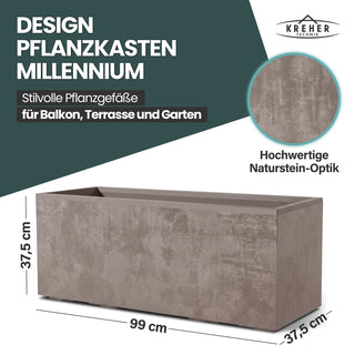 XL Pflanzkübel 'Millennium' 100 Liter, rechteckig in Sandbraun