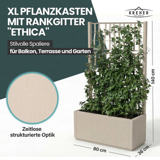 XL SPALIER 'Ethica' - 80 x 36 x 140 cm - in Struktur Optik - breite Version - in Beige