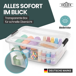3 x Aufbewahrungsbox 'Master' Box mit Deckel - 7 Liter Volumen, in Transparent