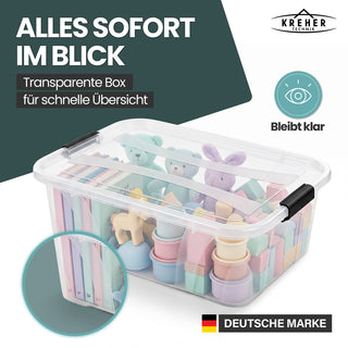 2 x Aufbewahrungsbox 'Master' Box mit Deckel - 21 Liter Volumen, in Transparent