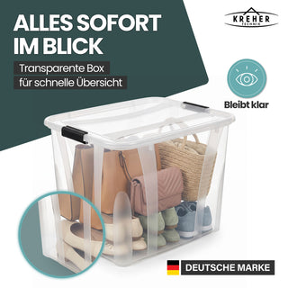 2 x Aufbewahrungsbox 'Master' Box mit Deckel - 55 Liter Volumen, in Transparent