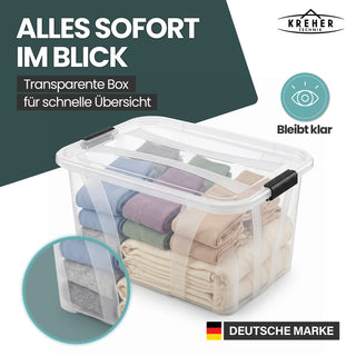2 x Aufbewahrungsbox 'Master' Box mit Deckel - 14 Liter Volumen, in Transparent