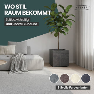 XL Pflanzkübel 'Millennium' 40 Liter, eckig in Anthrazit