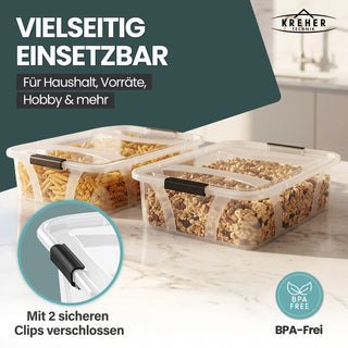 3 x Aufbewahrungsbox 'Master' Box mit Deckel - 7 Liter Volumen, in Transparent