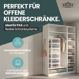 Schubladenbox Größe XL, Volumen 36 Liter (weiss, transparent)