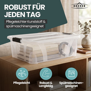 3 x Aufbewahrungsbox 'Master' Box mit Deckel - 7 Liter Volumen, in Transparent
