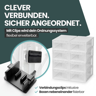Bundle: 2 x Schubladenbox Größe M (12 Liter) + 2 x Größe S (7 Liter)