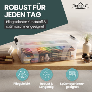 2 x Aufbewahrungsbox 'Master' Box mit Deckel - 21 Liter Volumen, in Transparent