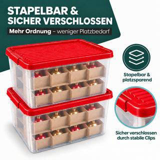 X-Mas Box mit Einteilern und abschließbarem Deckel - 2 Stück