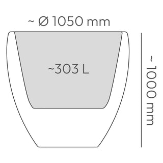 XXXL Pflanzkübel 'Cano' in Stein Optik in Anthrazit, rund (Größe/Set wählbar)