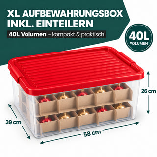X-Mas Box mit Einteilern und abschließbarem Deckel - 2 Stück