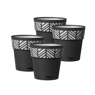 Set: 4 x Pflanztöpfe "Orfeo" 15x15 cm (Farbe wählbar)