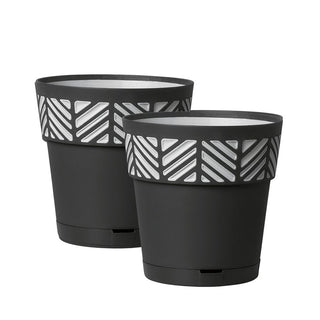 Set: 2 x Pflanztöpfe "Orfeo"  25x25 cm (Farbe wählbar)