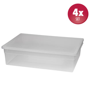 Set: 4 x LightBox 52 XL mit Deckel, halbhoch, 22 Liter