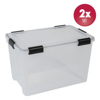 2 x Box mit Dichtung Maße 70 Liter Volumen