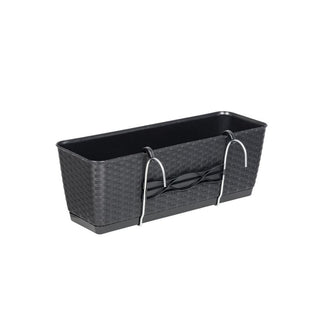 Rattan-Balkontopf RATOLLA: 50 cm in Anthrazit