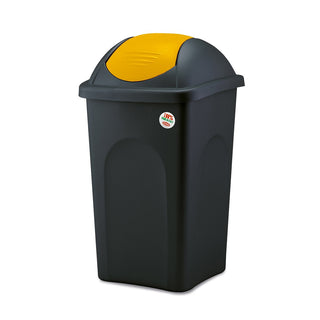 Set: 3 x Abfalleimer mit Schwingdeckel 60 Liter in Blau, Grün und Gelb