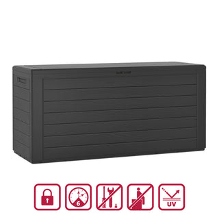 Kissenbox "Wood" in Anthrazit 280 Liter