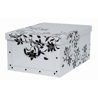 Set: 3 x Dekokarton - Motiv: Blumen Barock, Weiss