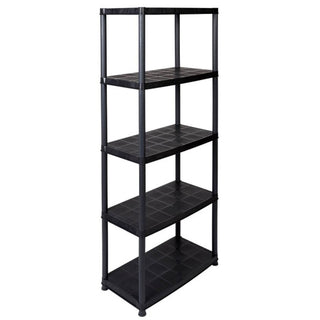 Set: 2 x PLATIN - Kunststoffregal 15 Zoll, TEILBAR 3+2 (Schwarz)